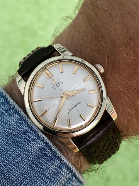 omega mens watch leather strap